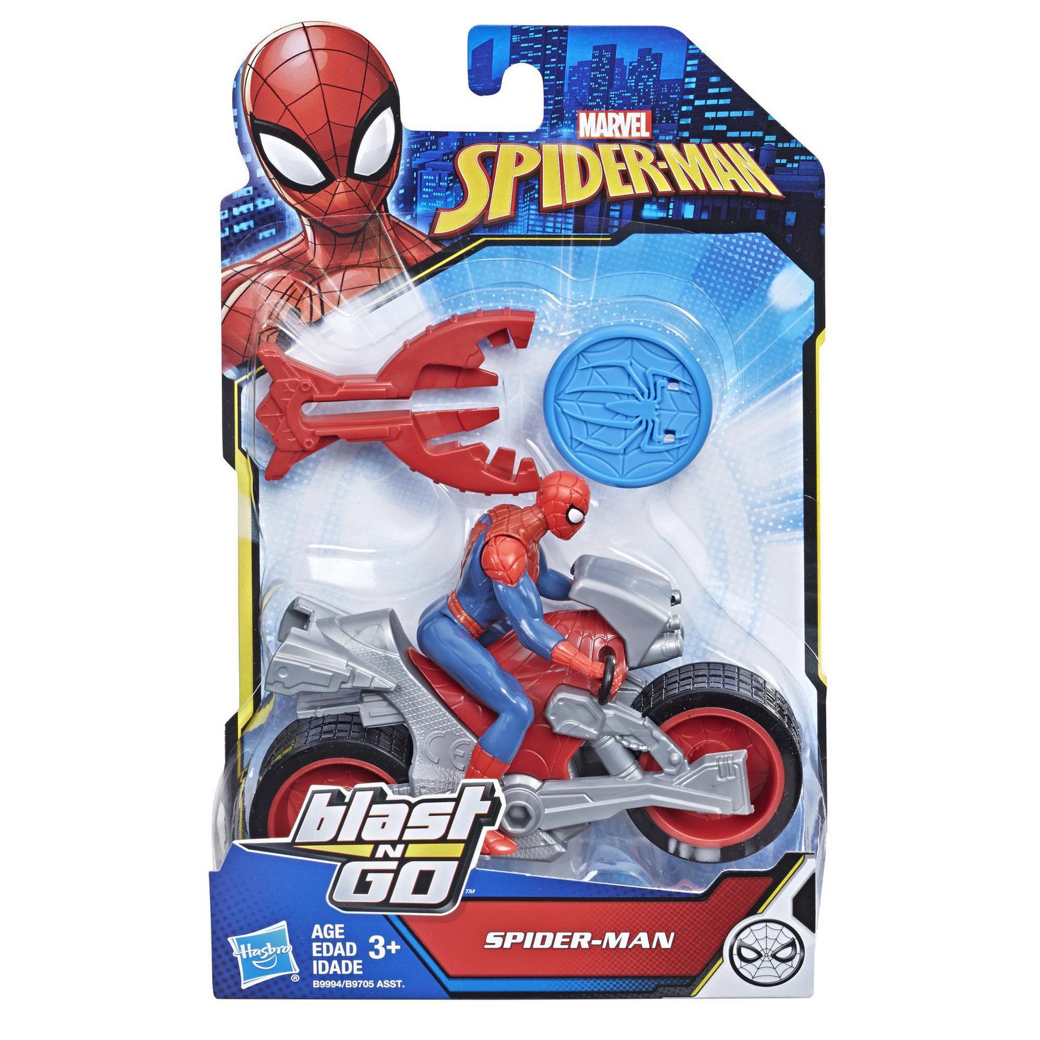 b9994 Marvel Spiderman Figurine vehicule Blast & Go Spider Man