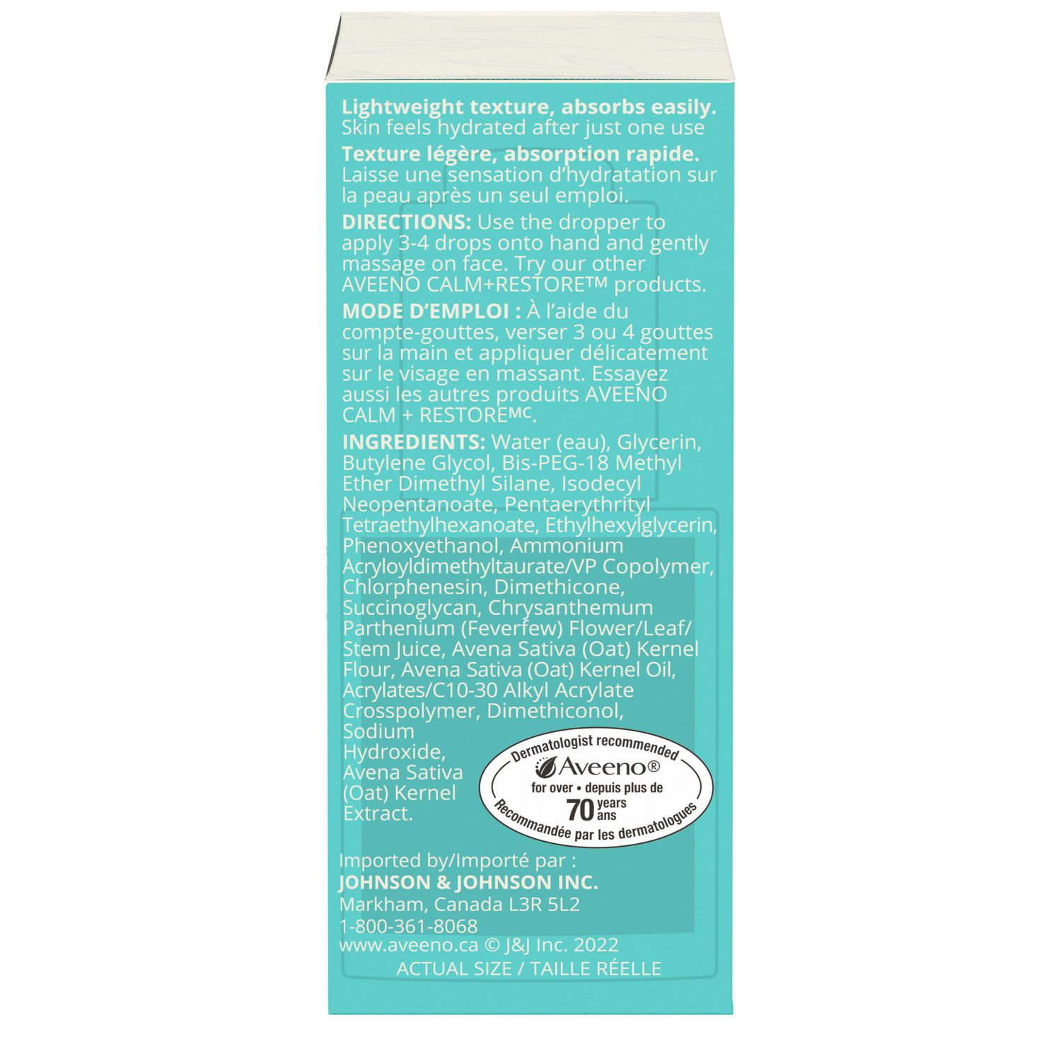 Aveeno Calm+Restore Triple Oat Serum, Oat Flour, Oat Oil, Oat