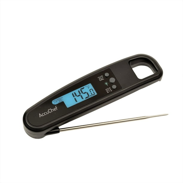 Thermomètre numérique ultra rapide AccuChef, noir, modèle 2285 Résistant aux éclaboussures