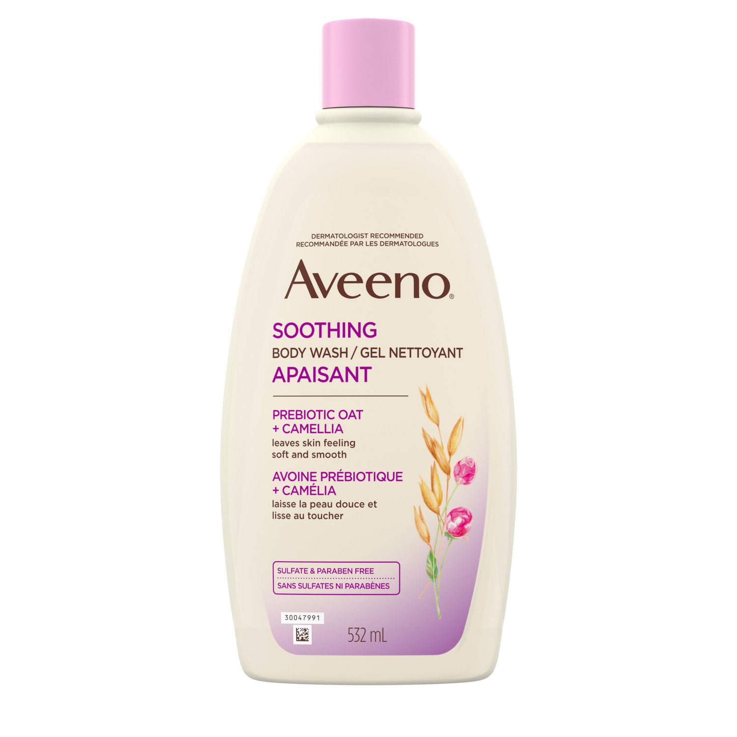 Aveeno Soothing Camellia Body Wash with Prebiotic Oat, for Moisturized