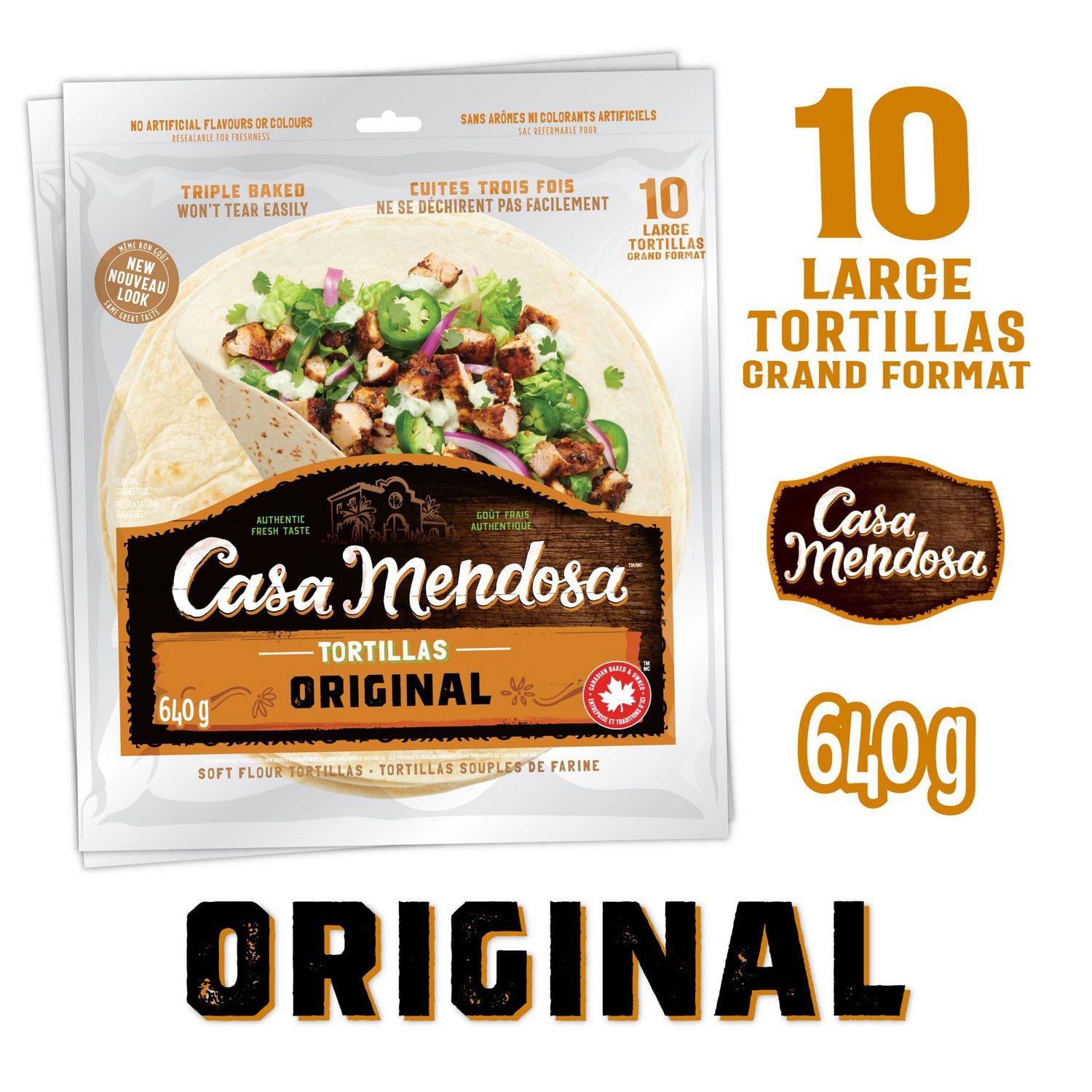 Casa Mendosa Original 10" Large Tortillas, 10 ct, 640 g