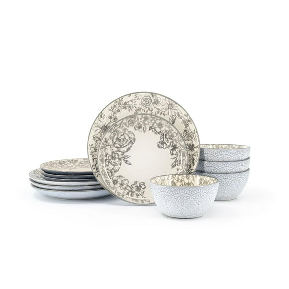 Pfaltzgraff Gabriela Gray 12 pce Dinnerware Set, 12pc Dinnerware Set