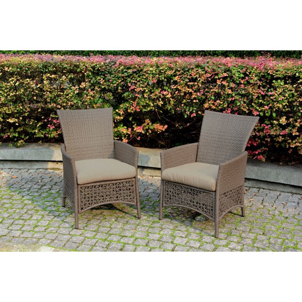 Woven Wicker Patio Dining Chairs with Seat Pads Walmart.ca