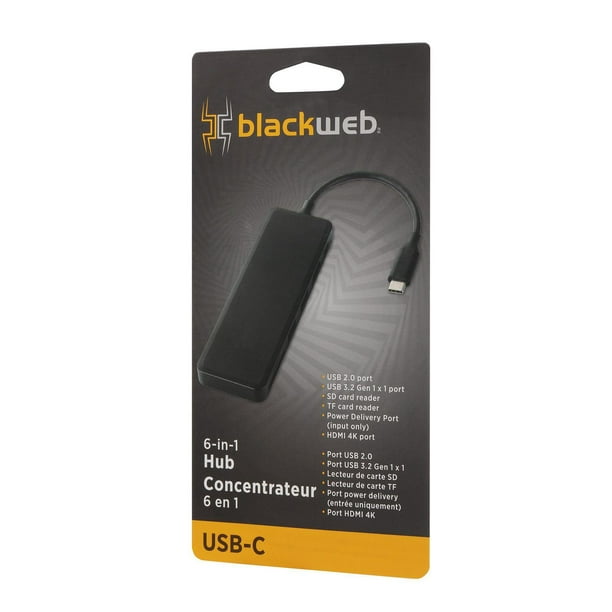 blackweb 6-in-1 USB-C Hub (Black) 