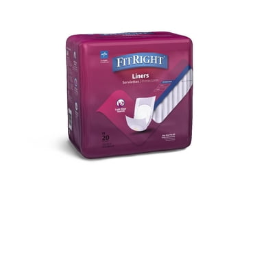Protège-incontinence Fitright, absorption maximale, taille 13"x34", sac de 20