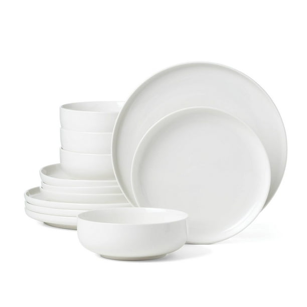 Mainstays 12-Pieces Stoneware Dinnerware Set, Service for 4