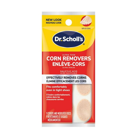 Dr. Scholl's Corn Removers Ultra Thin, One Size, 9 Count Covers and Medicated Discs