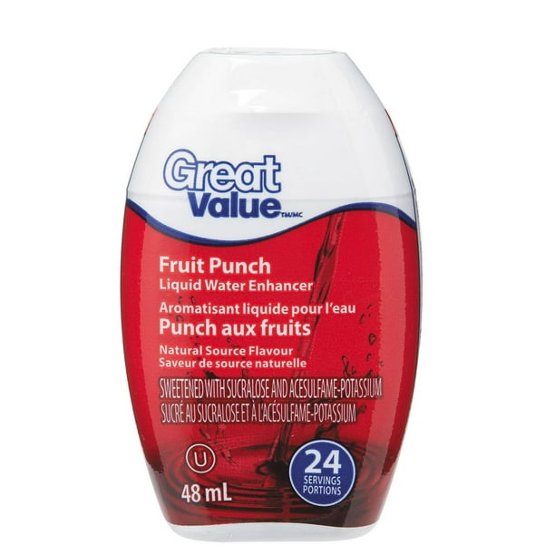 Aromatisant d’eau liquide punch aux fruits Great Value Aromatisant d’eau liquide punch aux fruits Great Value 48 mL