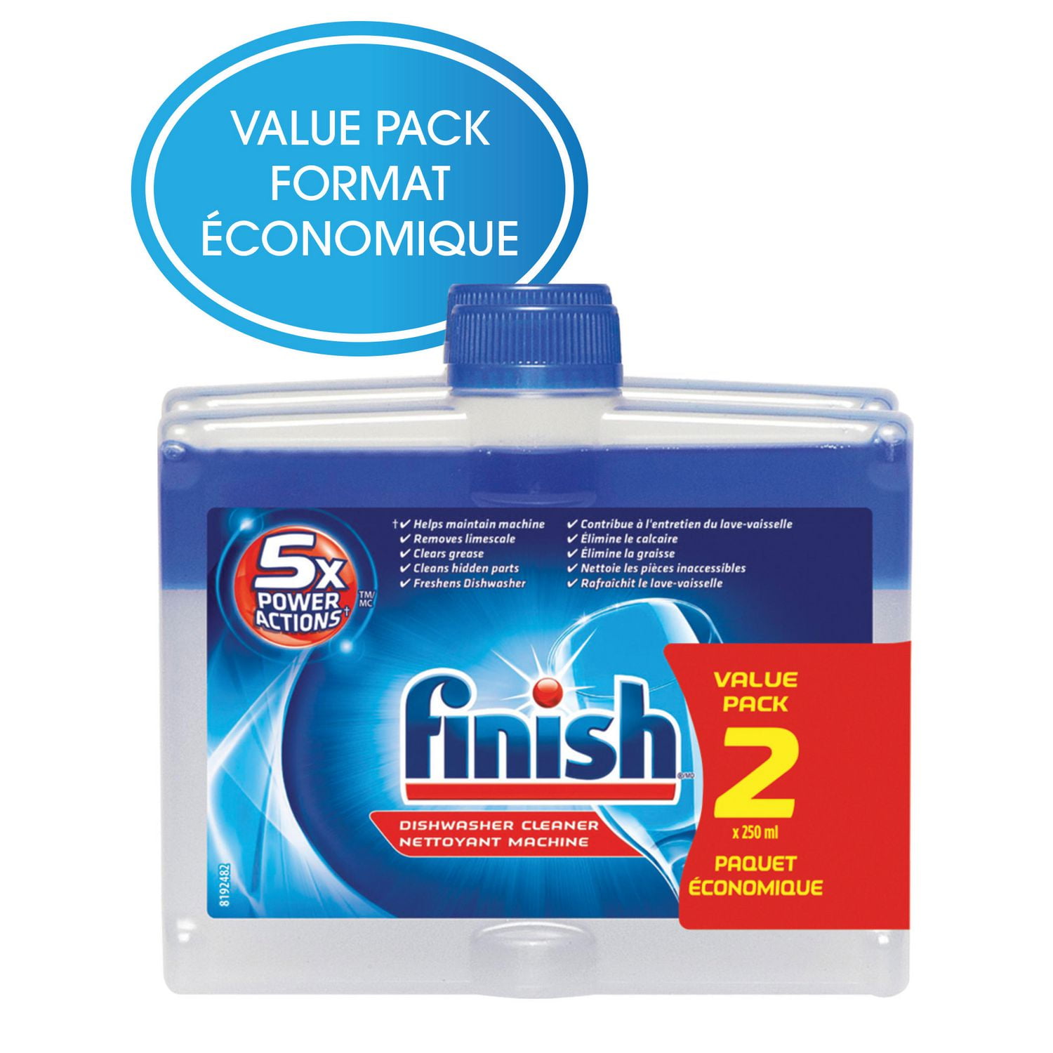 Finish Dishwasher Detergent Cleaner Dual Action Formula Value 2 Pack