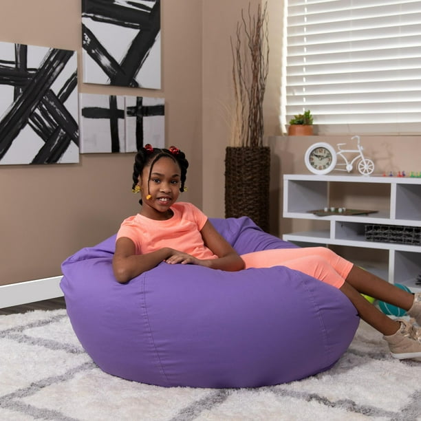 Oversized Solid Purple Bean Bag Chair 