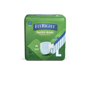 Culottes d'incontinence FitRight Ultra pour adultes, taille L, pour tour de taille 44"-56", sachet de 20