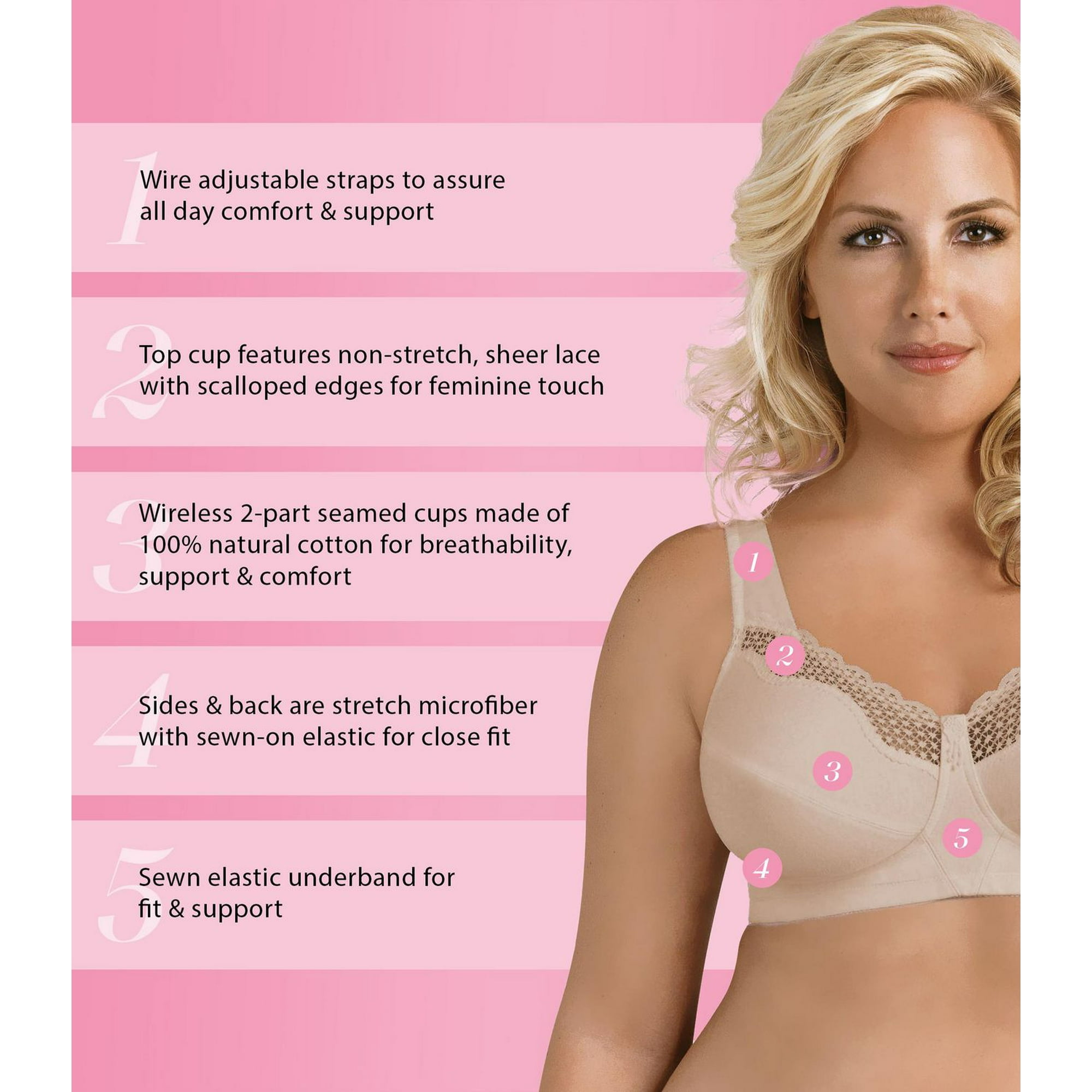 Wireless Bra, Wire-Free Bra for Women Comfortable with Support, Ultra-Soft  Sleep Bras with Adjustable Straps
