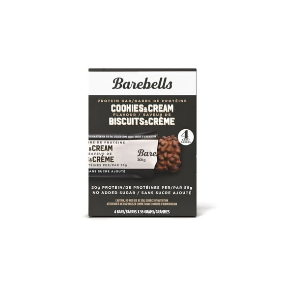 BAREBELLS PROTEIN BARS COOKIES AND CREAM 4 PACK