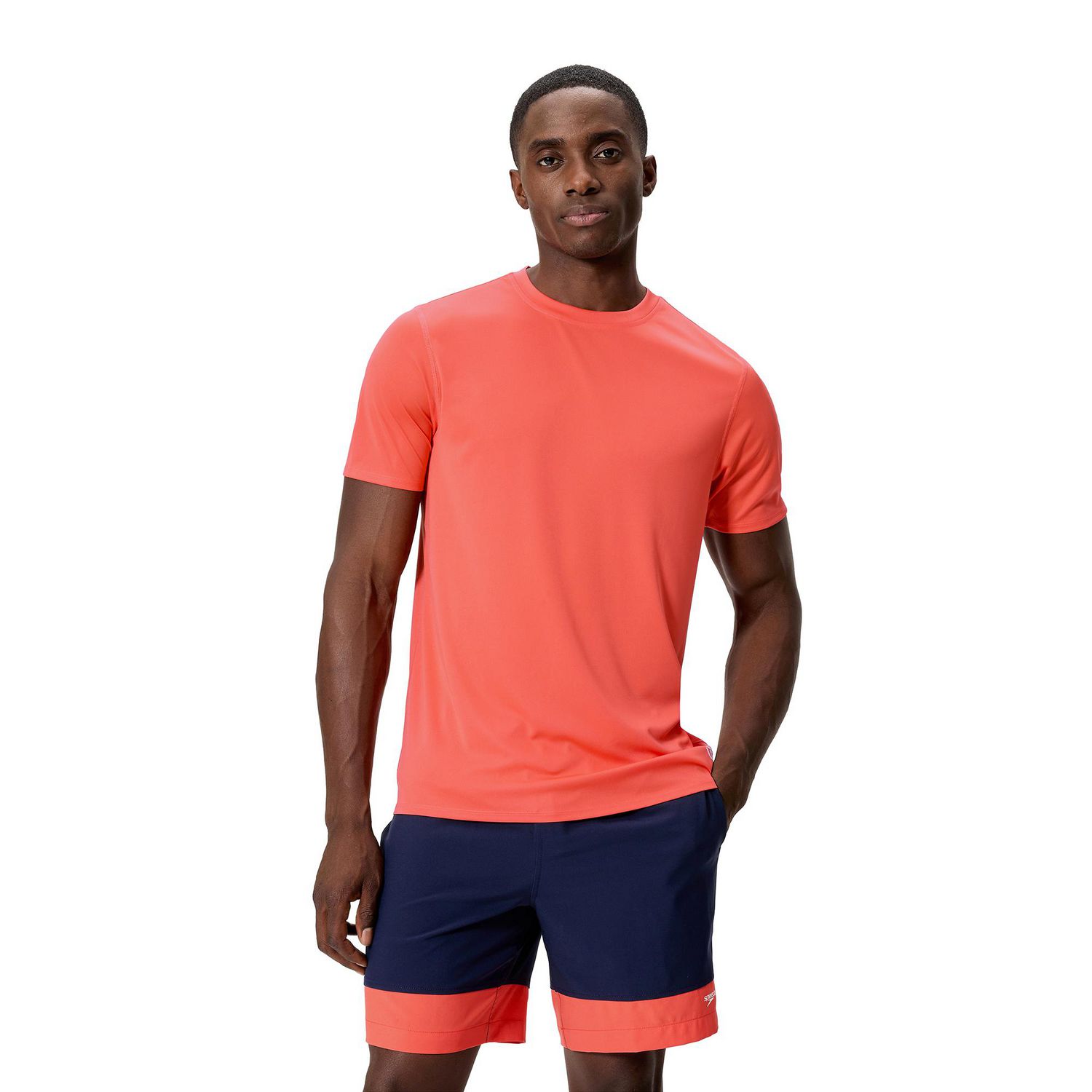Speedo Men's Solid Short Sleeve Swim Tee