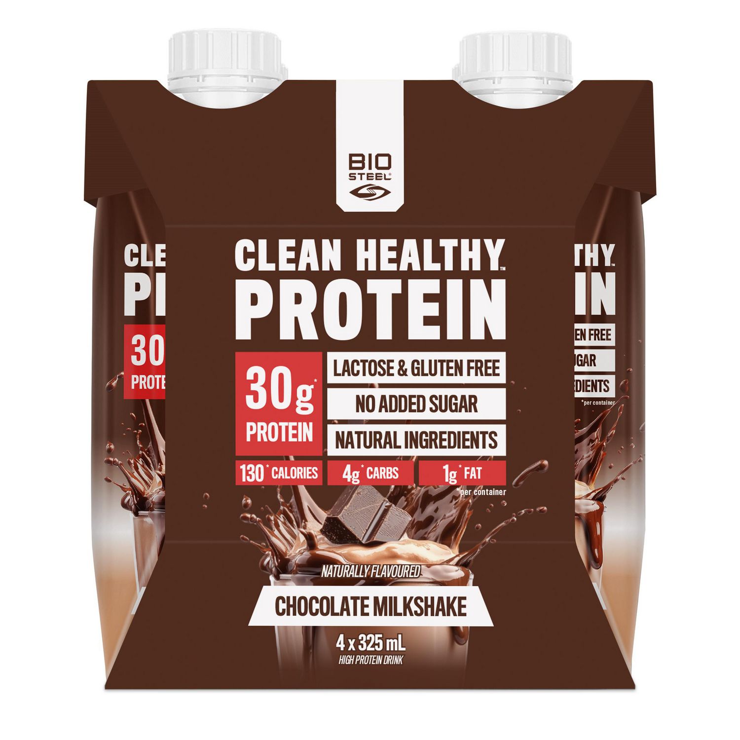 BioSteel 30g Protéines RTD Chocolat milkshake (4x325ml)