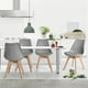 Homycasa Ensemble de 4 chaises de salle à manger modernes – Structure en métal élégante et revêtement luxueux marron – image 2 sur 9