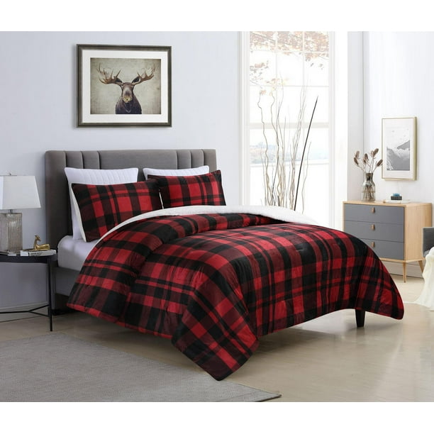 Printed mink sherpa comforter set Walmart.ca
