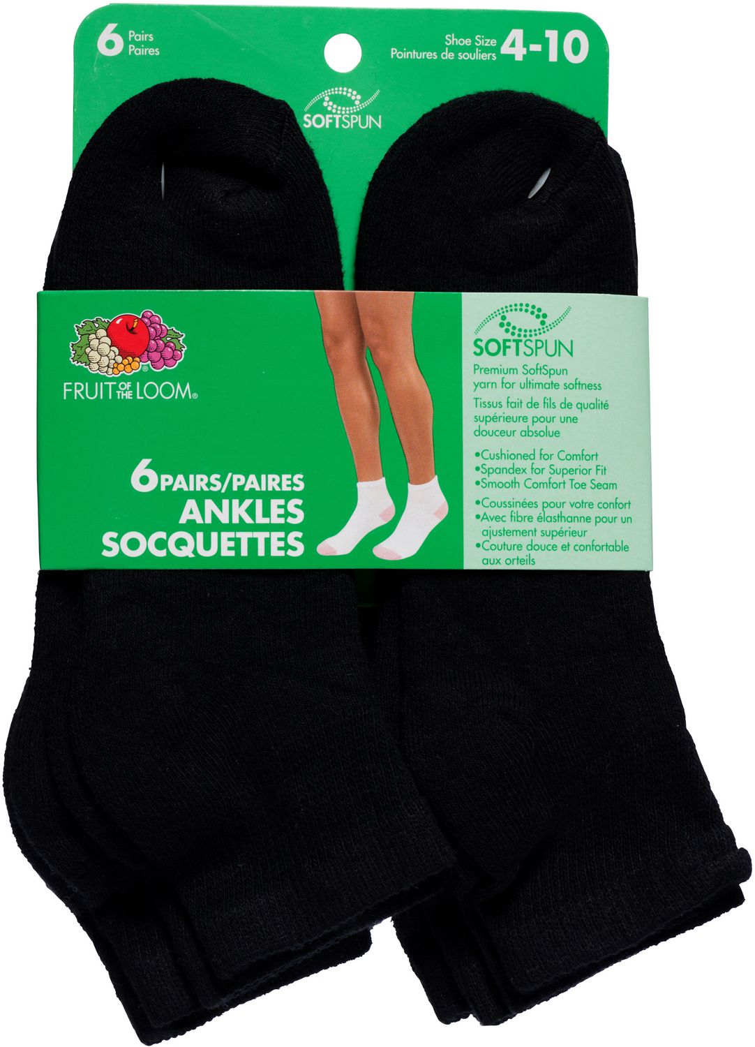 Fruit of the Loom Ladies Ankle Socks - 6 Pairs | Walmart Canada