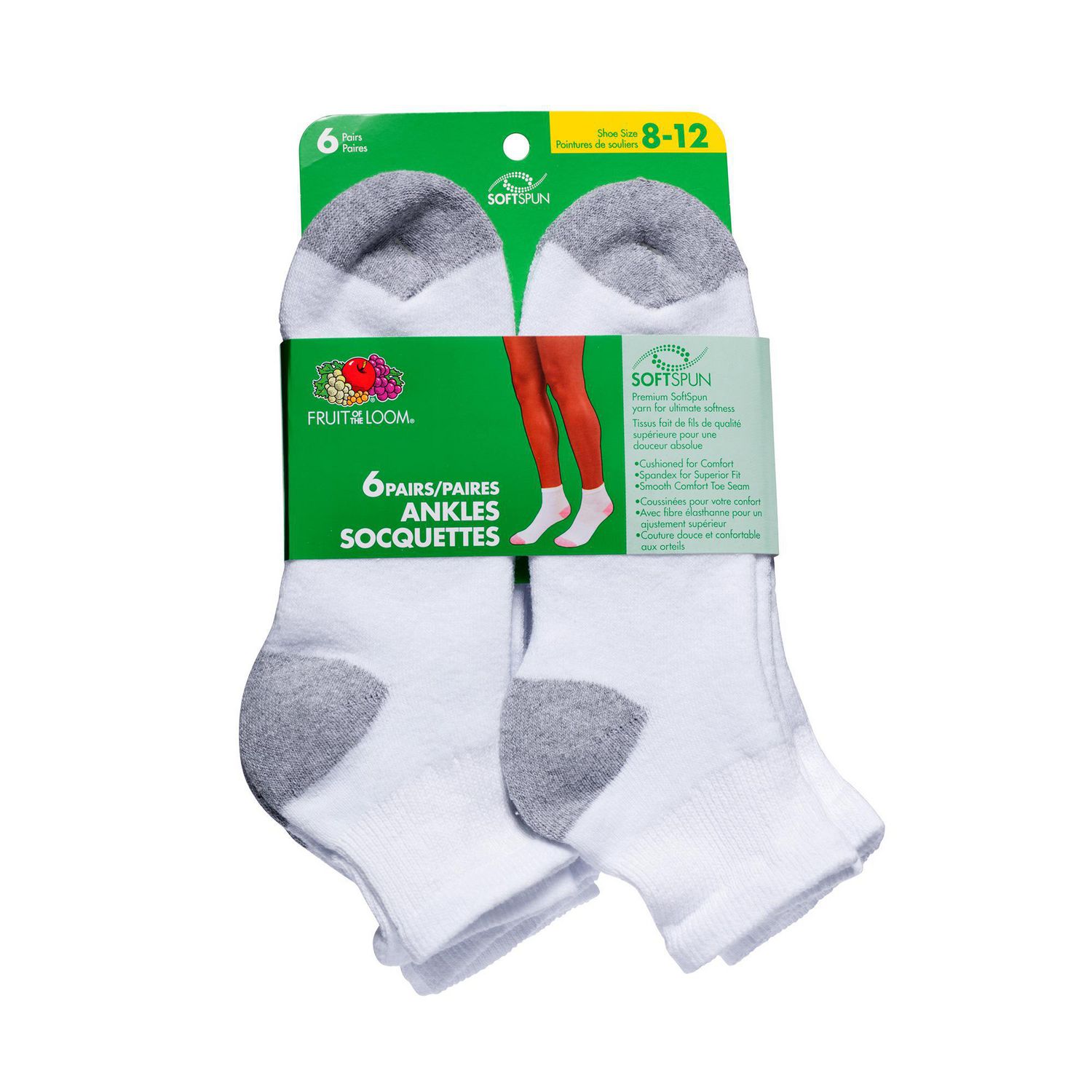 Fruit of the Loom Ladies Plus Size Ankle Socks - 6 Pairs | Walmart Canada