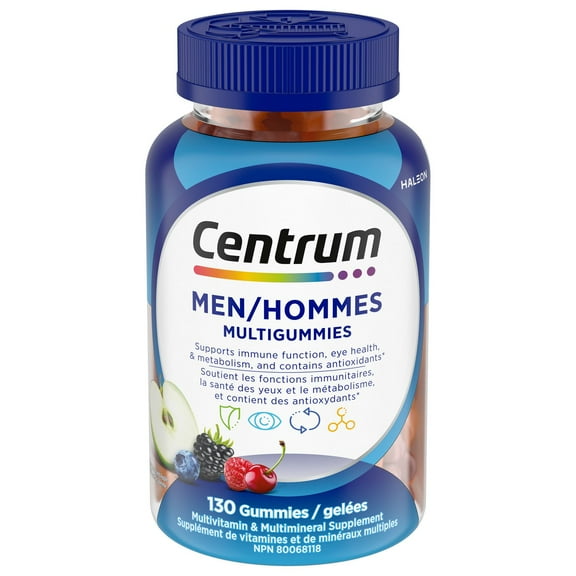 Centrum MultiGummies Men Multivitamin Supplement Gummies, 130 Count