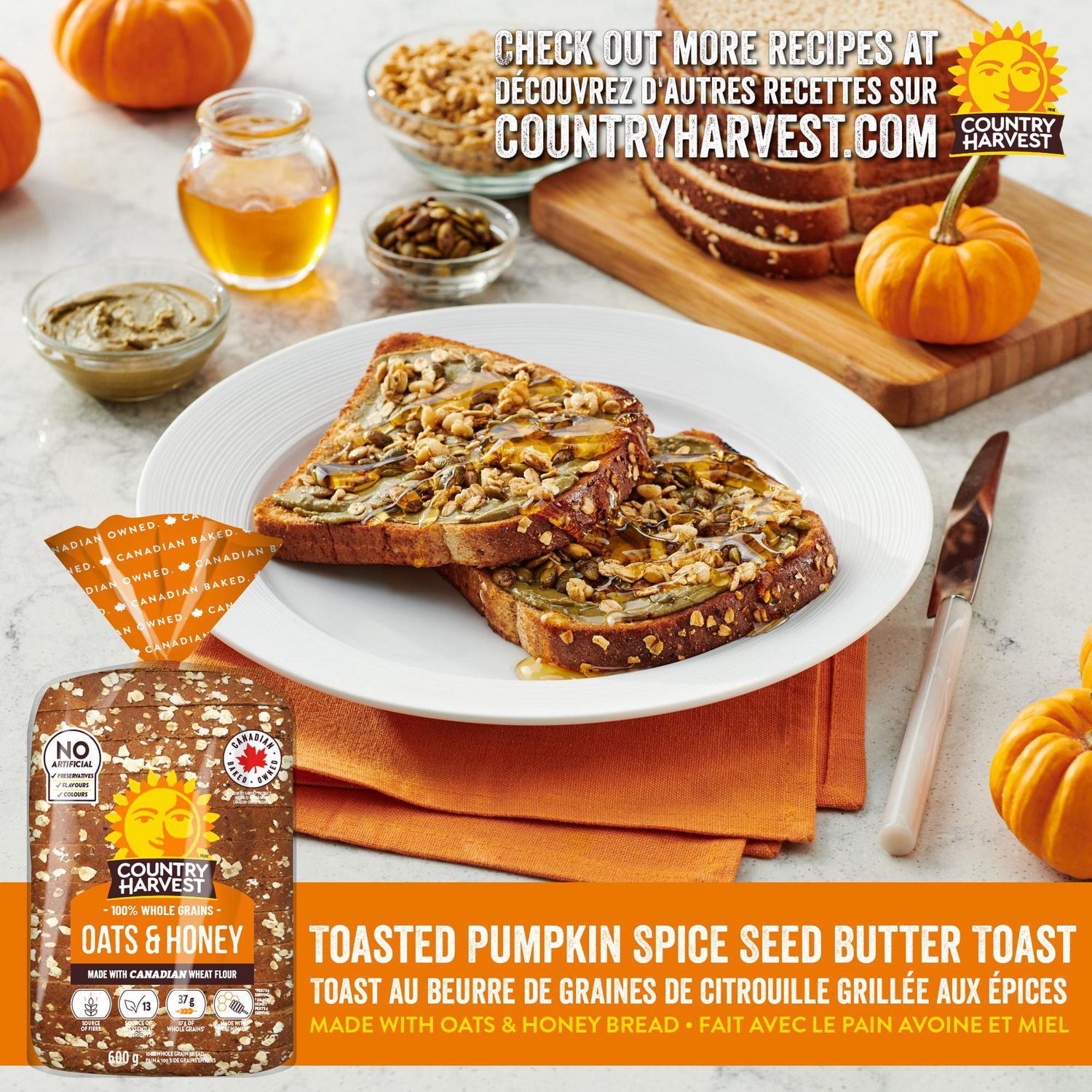 Country Harvest Oats and Honey Sliced Bread