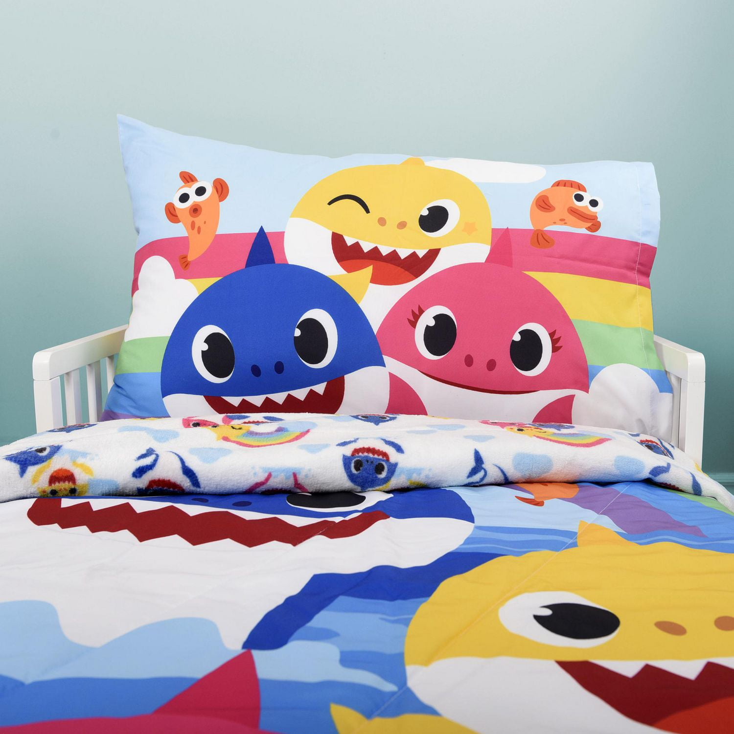 Baby Shark 2 Piece Toddler Bedding Set including Comforter and Pillowcase Walmart