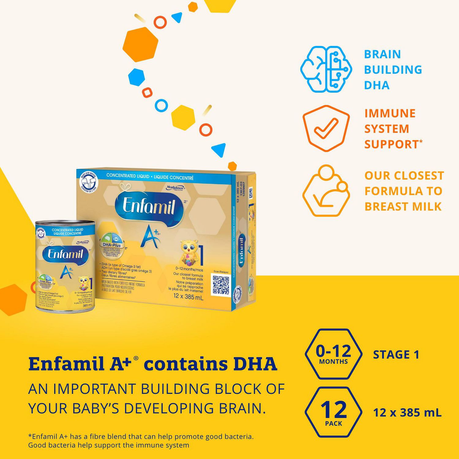 Enfamil A+® Baby Formula, Concentrated Liquid Cans, 385mL (12 pack