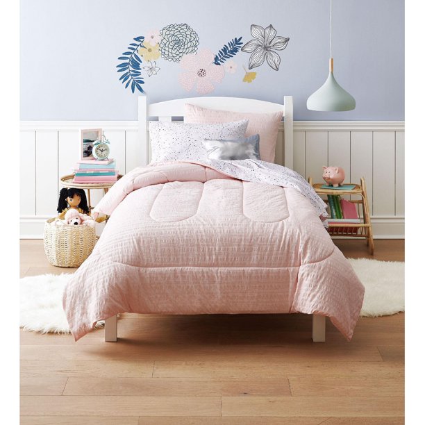 Mainstays Kids Sersuckr Bed in a Bag, Sizes: T/6 pc, D/8 pc - Walmart.ca
