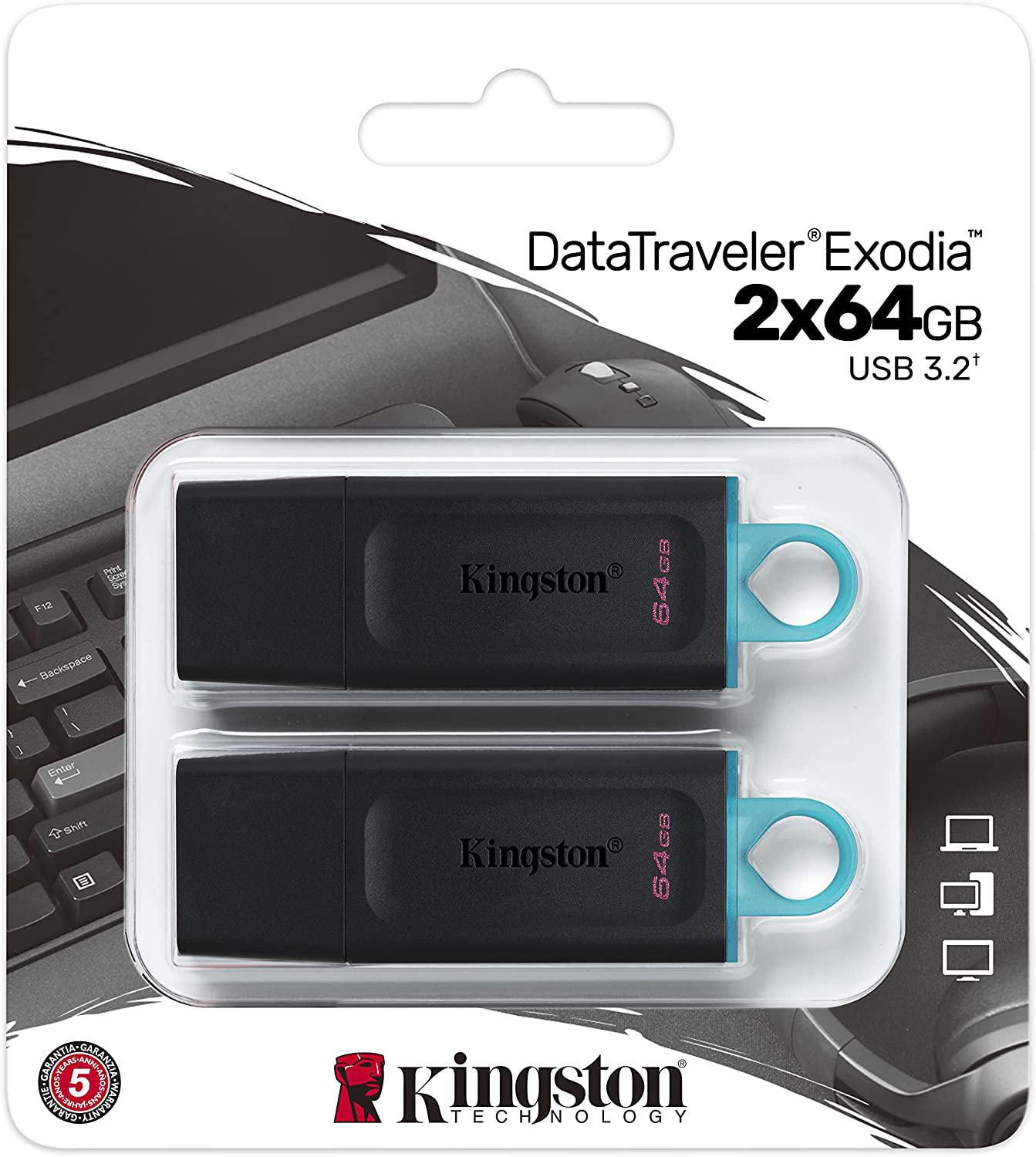 Kingston DataTraveler Exodia 64GB USB 3.2 Flash Drive Pack  (DTX/64GB-2PCR)