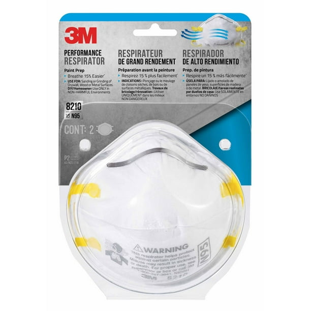 Appareil de protection respiratoire de grand rendement 8210P2-DC 3M(MC), préparation avant la peinture, N95