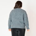 thumbnail image 4 of Devoted Women’s Plus size L/S embellished large fitted hem cable knit sweater, 4 of 4