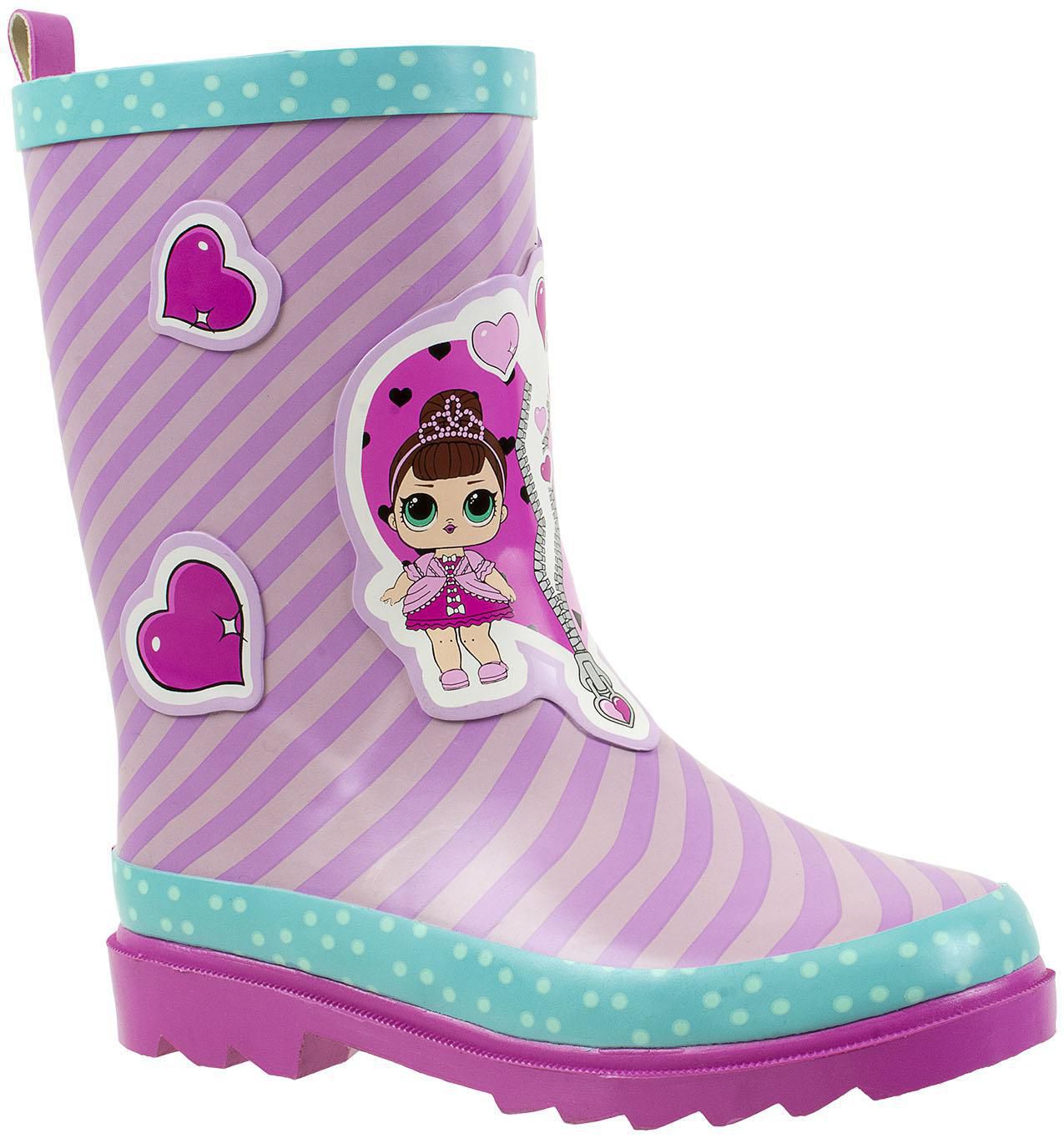 Surprise Girls Rain Boots,Mid Height Slip On Boots,Toddler size 9 to Kids size 2 L.O.L 