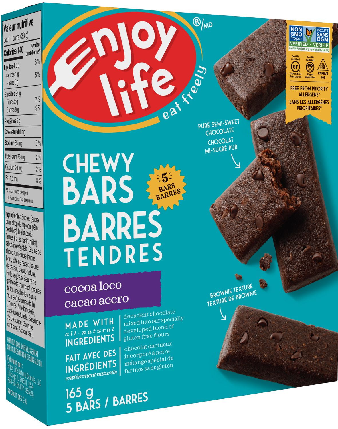 ENJOY LIFE Gluten Free Cocoa Loco Chewy Bars Walmart Canada