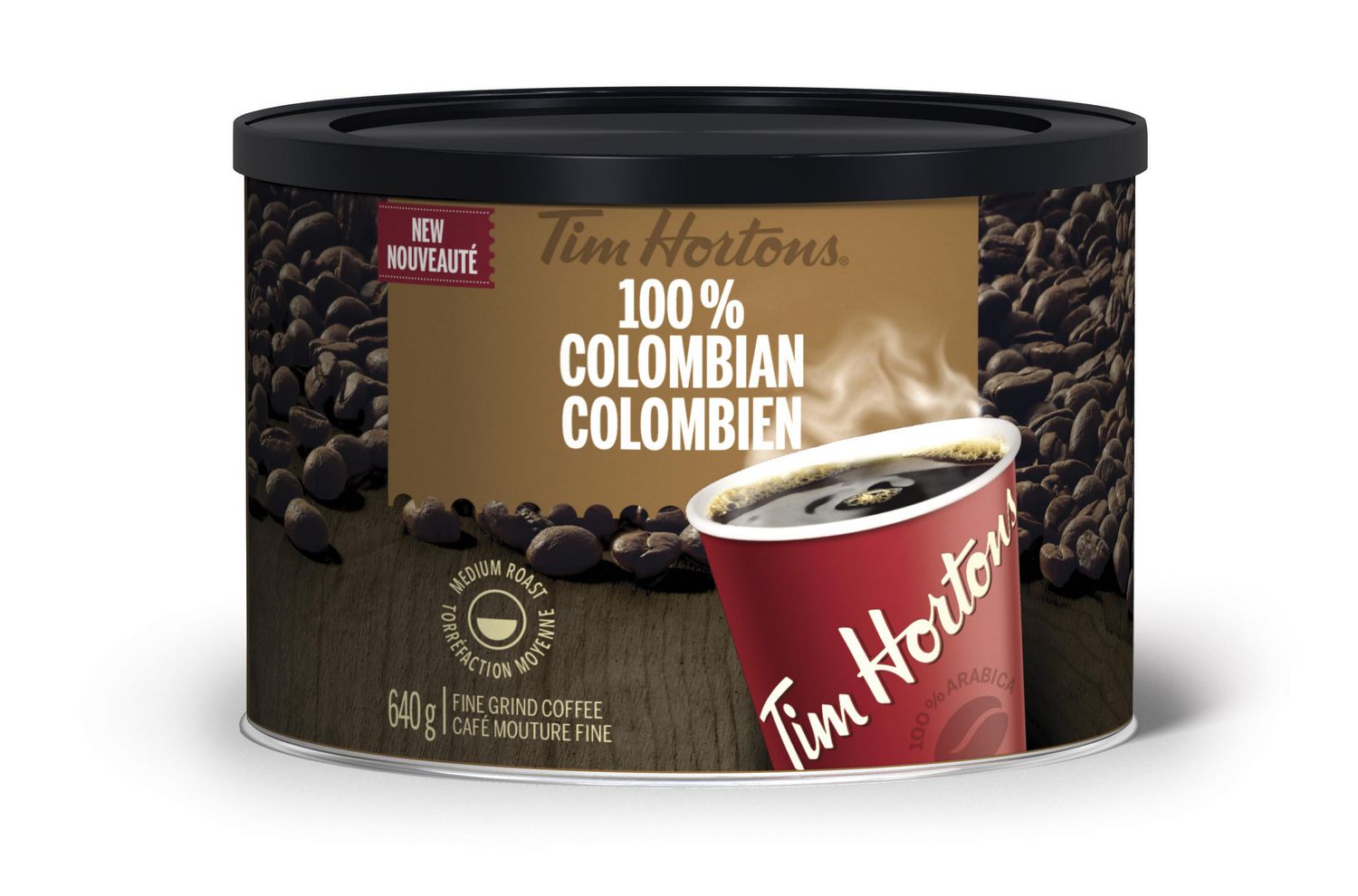 Tim Hortons 100 Colombian Dark Medium Roast Fine Grind