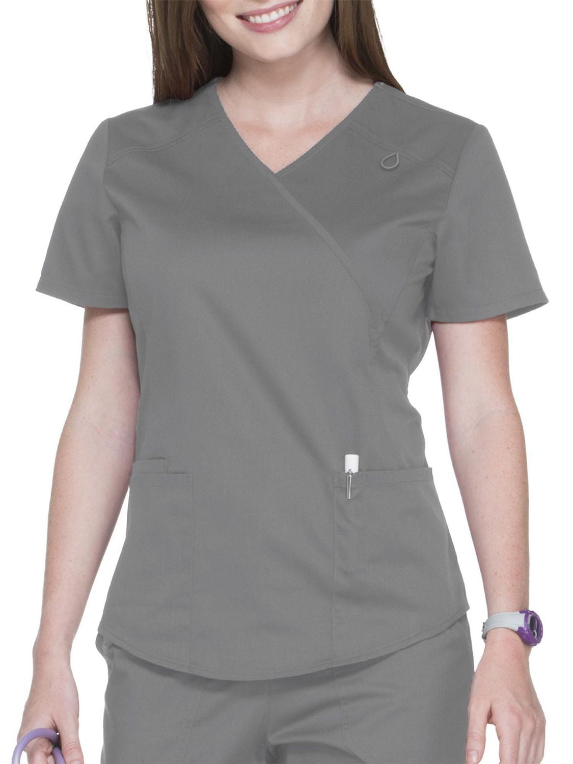 Scrubstar Women's Core Essentials Mock Wrap Scrub Top Walmart Canada