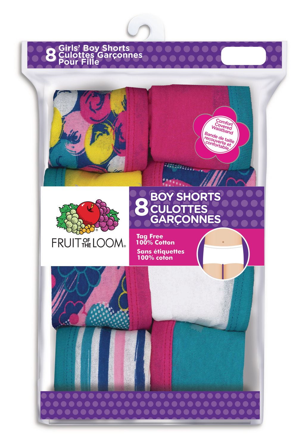 Fruit of the Loom Girls Boy Shorts, 8Pack Walmart Canada