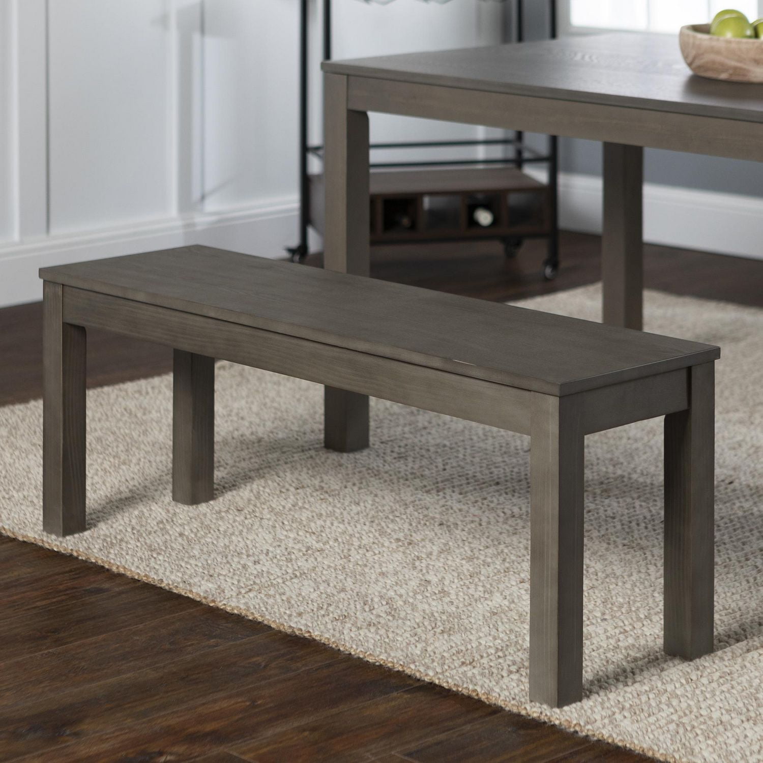 48 Homestead Simple Wood Dining Bench Aged Grey Walmart Canada