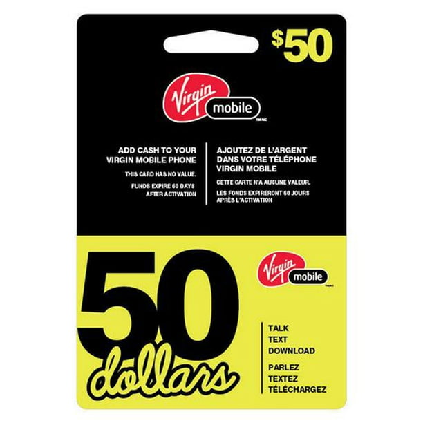 Carte Virgin Mobile 50 $
