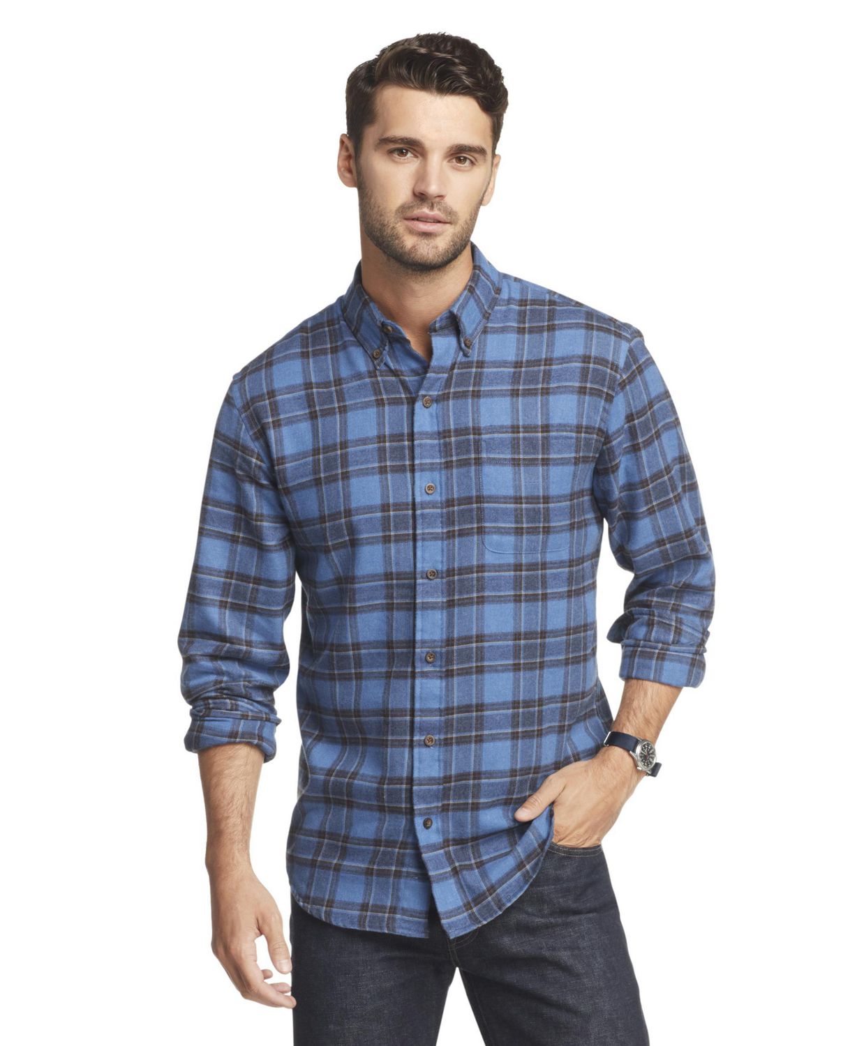 Long Sleeve Flannel Plaid Shirt | Walmart Canada