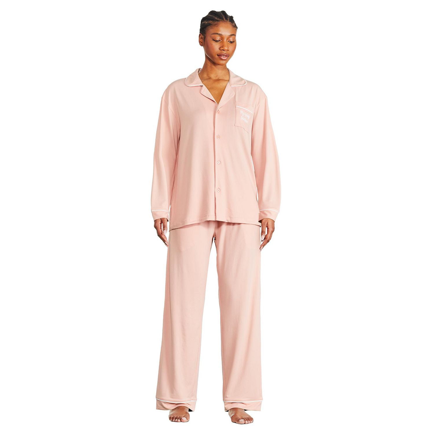 George Women's Notch Collar Pajama 2-piece Set - Walmart.ca