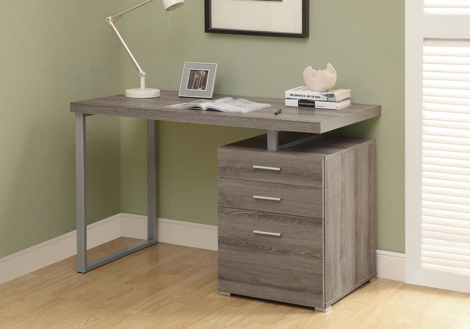 monarch dark taupe desk