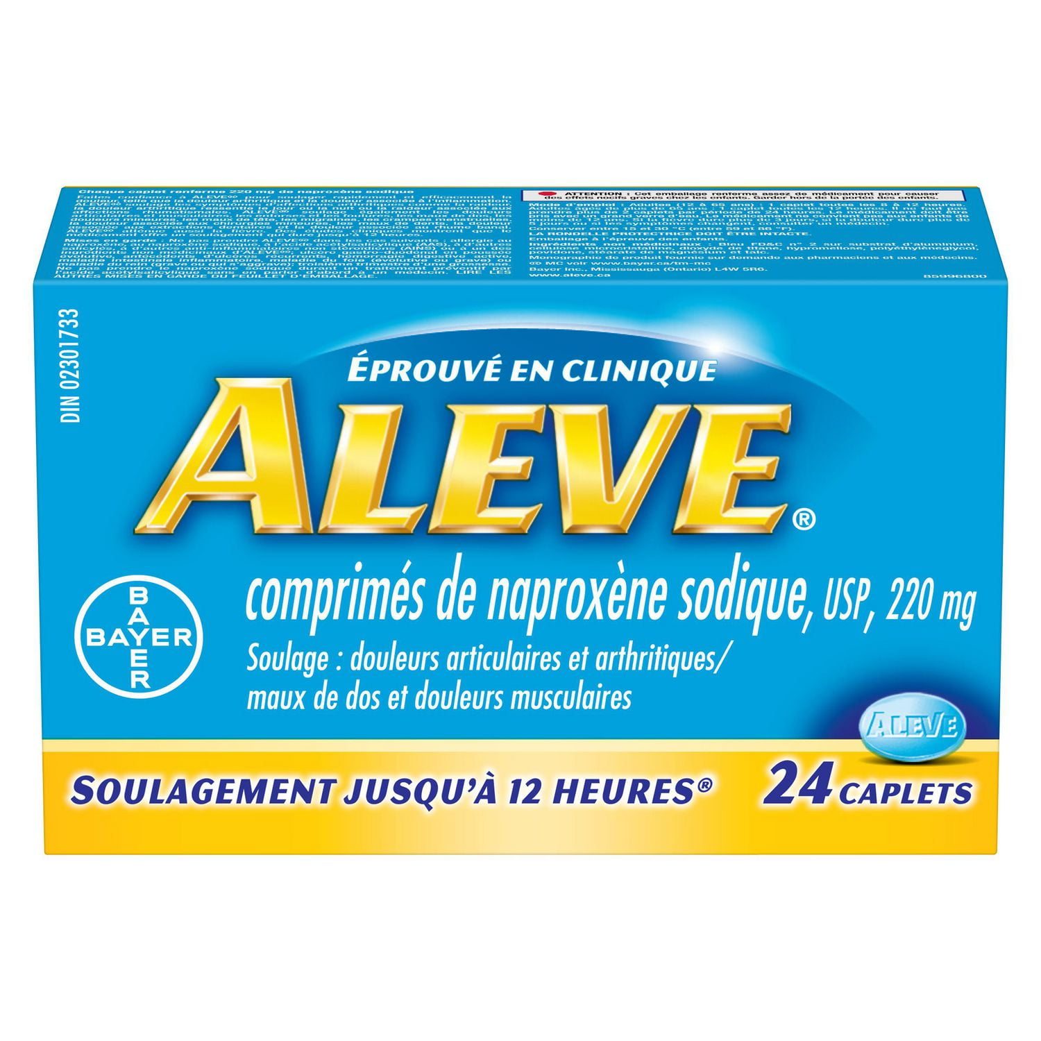 ALEVE Pain Relief, Clinically Proven, Fast-Acting, Long-Lasting, Naproxen Sodium, 24 Caplets
