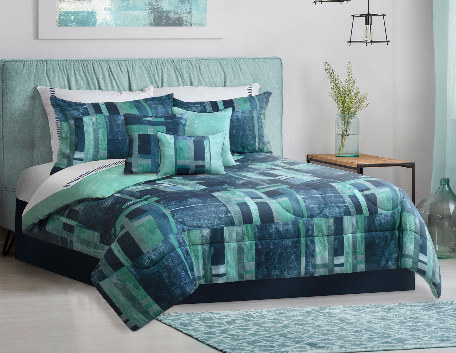 Safdie & Co. Ensemble édredon 7PC K Grafix