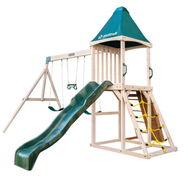 KidKraft All-in-One Sports Adventure Playset Residential Wood Playset with  Slide in the Wood Playsets & Swing Sets department at