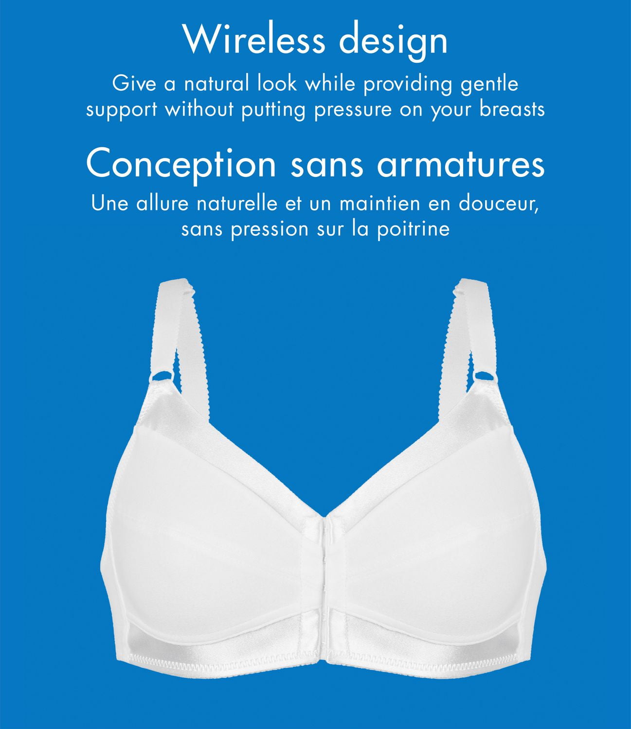 Bestform 9706770 Soutien-gorge en coton sans armature confortable avec fermeture sur le devant