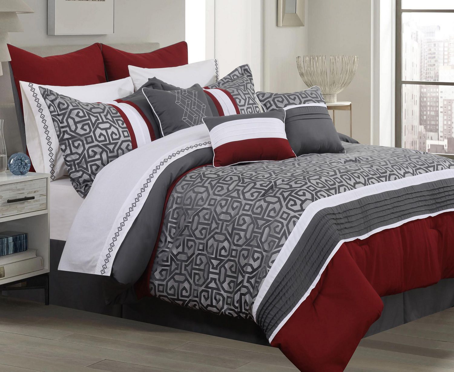 Safdie & Co. Comforter Set 7PC K Sumatra Charcoal Walmart Canada
