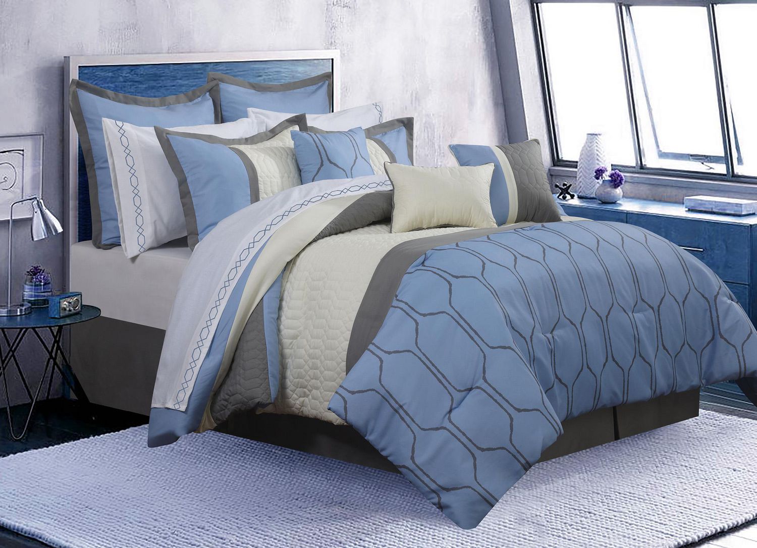 Safdie Co Comforter Set 7pc D Cobalt Blue Walmart Canada