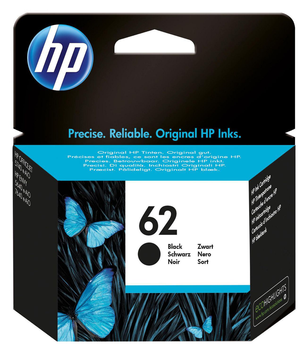 HP 62 Cartouche d'encre noire d'origine (C2P04AN) 