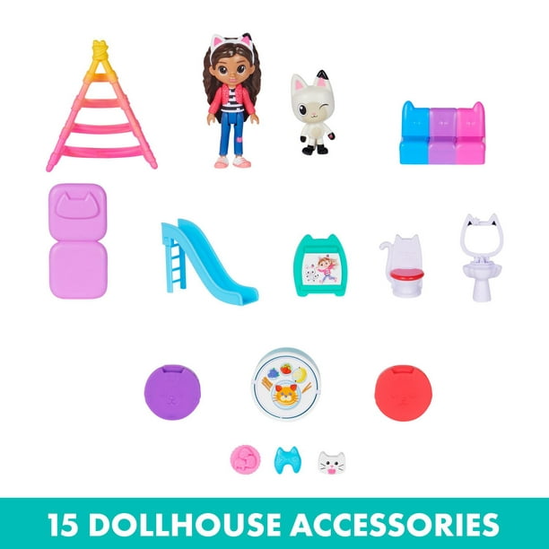 Gabby's Dollhouse, Purrfect Dollhouse avec 2 figurines jouets, 8