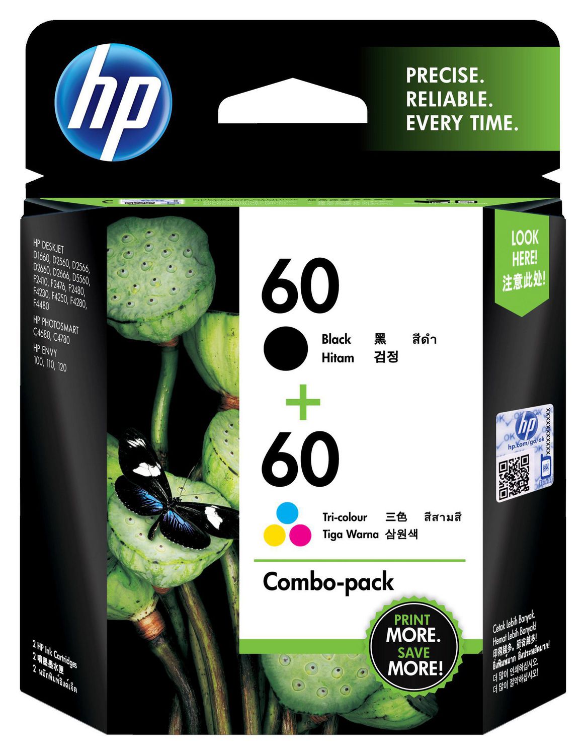 HP 60 Black  Tri-colour Original Ink Cartridges, 2-Pack (N9H63FN)  Walmart Canada